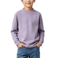 thumbnail image 1 of OGLCCG Boy's Thermal Top Cotton Mock Neck Long Sleeve Shirts for Boys Fall Winter Basic Layering Undershirt(Purple,4-5 Years), 1 of 5