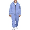 thumbnail image 1 of OGLCCG Boys 2 Piece Sweatsuit Sets Zip Up Athletic Hoodie Jacket and Joggers Lightweight Long Sleeve Fleece Sportswear Set with Pockets 3-15 Years, 1 of 6