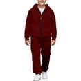 thumbnail image 1 of OGLCCG Boys 2 Piece Sweatsuit Sets Zip Up Athletic Hoodie Jacket and Joggers Lightweight Long Sleeve Fleece Sportswear Set with Pockets 3-15 Years, 1 of 5