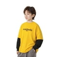 thumbnail image 1 of OGLCCG Boys' 2-in-1 Long Sleeve T-Shirts Oversized Casual Crew Neck Cotton Pullover Tees Loose Fit Letter Printed Shirts 7-15 Years, 1 of 7