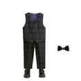 thumbnail image 1 of OGLCCG Boys' 3-Piece Formal Vest Suit Set V Neck Sleeveless Button Down Vest with Pants and Bowtie Fashion Plaid Dresswear Suit Set 1-12 Years, 1 of 3