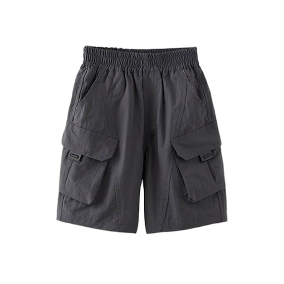 OGLCCG Boys Athletic Shorts Kids Causal Elastic Waist Active Cargo Shorts Summer Wide Leg Basketball Shorts with Pockets 2-14 Years