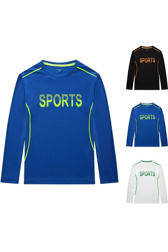 Boys Compression Shirts Long Sleeve Athletic Undershirt Kids Quick Dry Moisture Wicking Sports Baselayer for Football Baseball 6-16 Years