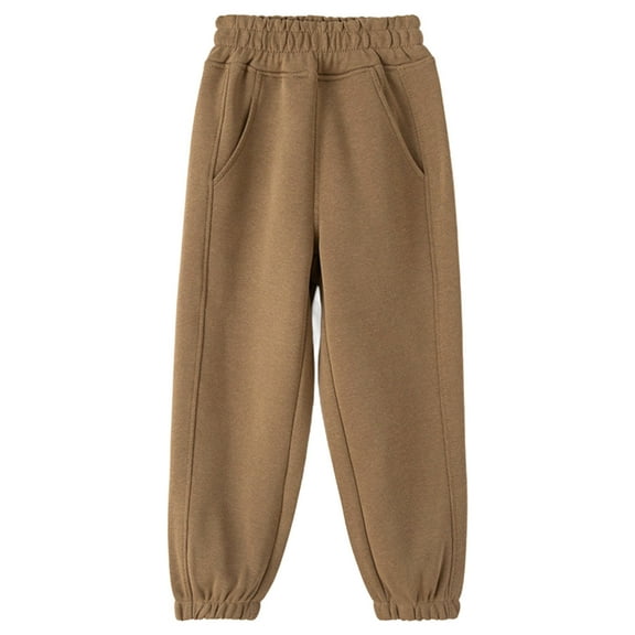 OGLCCG Boys Cotton Sweatpants Casual Elastic Waist Straight Leg Jogger Pants with Pockets Kids Soft Baggy Athletic Trousers with Pocket 2-12 Years