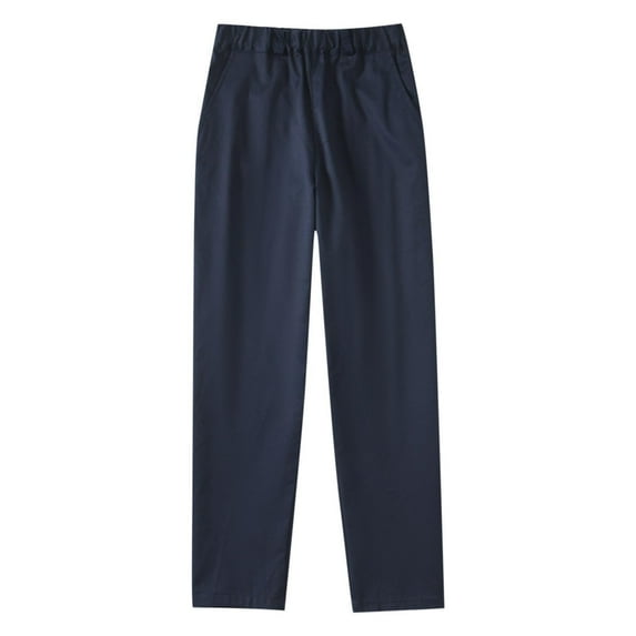 OGLCCG Boys Dress Pants Flat Front School Uniform Pants for Kids Straight Leg Elastic Waist Formal Pants with Pockets 3-16 Years