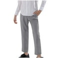 thumbnail image 1 of OGLCCG Boys Dress Pants High Waist Straight Leg School Uniform Pants for Teens Solid Color Formal Flat Front Pants 2-18 Years, 1 of 7