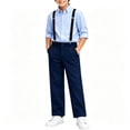 thumbnail image 1 of OGLCCG Boys Dress Pants for Wedding Teen Kids School Uniforms Pants with Suspenders Boys Flat Front Pants Suit Set Formal Suits Size 3-15, 1 of 4