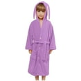 thumbnail image 1 of OGLCCG Boys Girls Flannle Hooded Robes Long Sleeve Plush Soft Fuzzy Bathrobe for Kids Solid Color Spa Robes Sleepwear 3-8 Years, 1 of 5