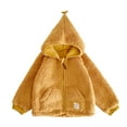thumbnail image 1 of OGLCCG Boys Girls Fleece Jacket Cute Fuzzy Plush Zip Up Sherpa Hooded Coat Kids Long Sleeve Fall Winter Thick Warm Outwear with Pockets 8M-5T, 1 of 4