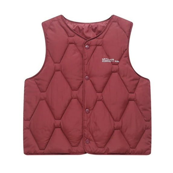 OGLCCG Boys Girls Puffer Vest Lightweight Front Button Sleeveless Quilted Padded Vest for Teens Kids Winter Warm Down Vest 7-15 Years