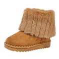 thumbnail image 1 of OGLCCG Boys Girls Snow Boots Suede Winter Warm Faux Fur Lined Slip On Outdoor Winter Shoes for Toddler/Little Kid/Big Kid Size 3-11, 1 of 7
