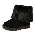 thumbnail image 1 of OGLCCG Boys Girls Snow Boots Suede Winter Warm Faux Fur Lined Slip On Outdoor Winter Shoes for Toddler/Little Kid/Big Kid Size 3-11, 1 of 7