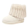 thumbnail image 1 of OGLCCG Boys Girls Snow Boots Suede Winter Warm Faux Fur Lined Slip On Outdoor Winter Shoes for Toddler/Little Kid/Big Kid Size 3-11, 1 of 7