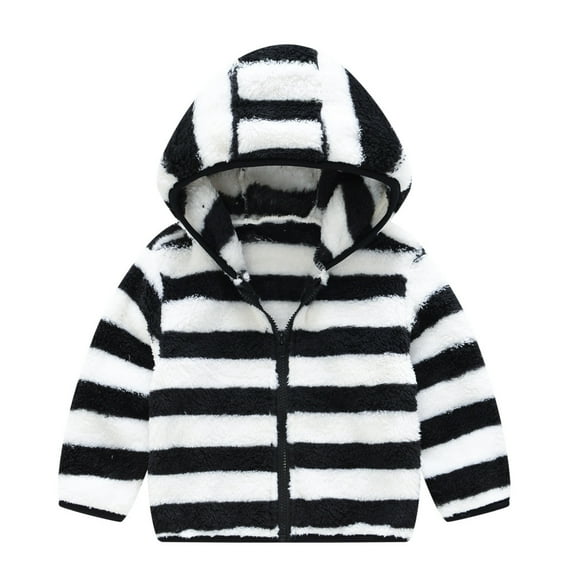 OGLCCG Boys Girls Soft Fleece Sherpa Hooded Jackets Fall Winter Lightweight Full Zip Teddy Coat Windbreaker Cozy Outerwear with Pockets 2-7Y