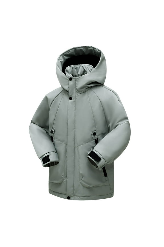 Boys Girls Waterproof Hooded Padded Coats Windproof Warm Winter Snow Coat for Teen Youth Snowboarding Rain Jacket with Pockets 7-17 Years