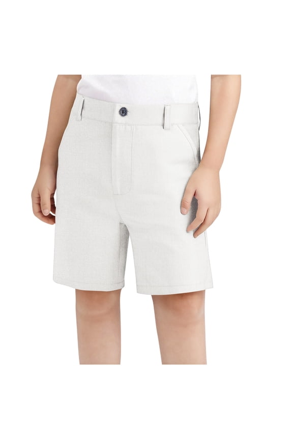 Boys Golf Shorts Kids School Uniform Flat Front Dress Short with Pockets Summer Basic Straight Leg Chino Shorts Size 3-16 Years