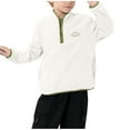thumbnail image 1 of OGLCCG Boys Half Zip Sweatshirt Casual Long Sleeve Fuzzy Fleece Pullover Sweatshirts with Pockets Fall Winter Clothes for Teens 4-15 Years, 1 of 8