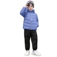 thumbnail image 1 of OGLCCG Boys Hooded Puffer Jackets Kids Warm Winter Light Weight Full Zip Down Jacket Windproof Outwear Padded Coat with Pockets 1-15 Years, 1 of 8