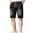 thumbnail image 1 of OGLCCG Boys Jean Shorts Elastic Waisted Drawstring Baggy Denim Shorts Summer Knee Length Casual Shorts with Pockets 1-12 Years, 1 of 7