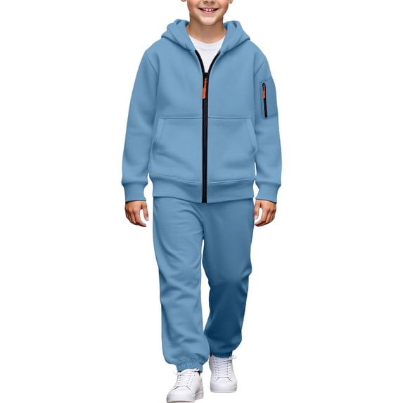 OGLCCG Boys Outfit Sets,Boys Fleece Jogger Set,Cozy Soft Full Zip Hoodie and Sweatpants,2 Piece Sweat Suits,Size 4
