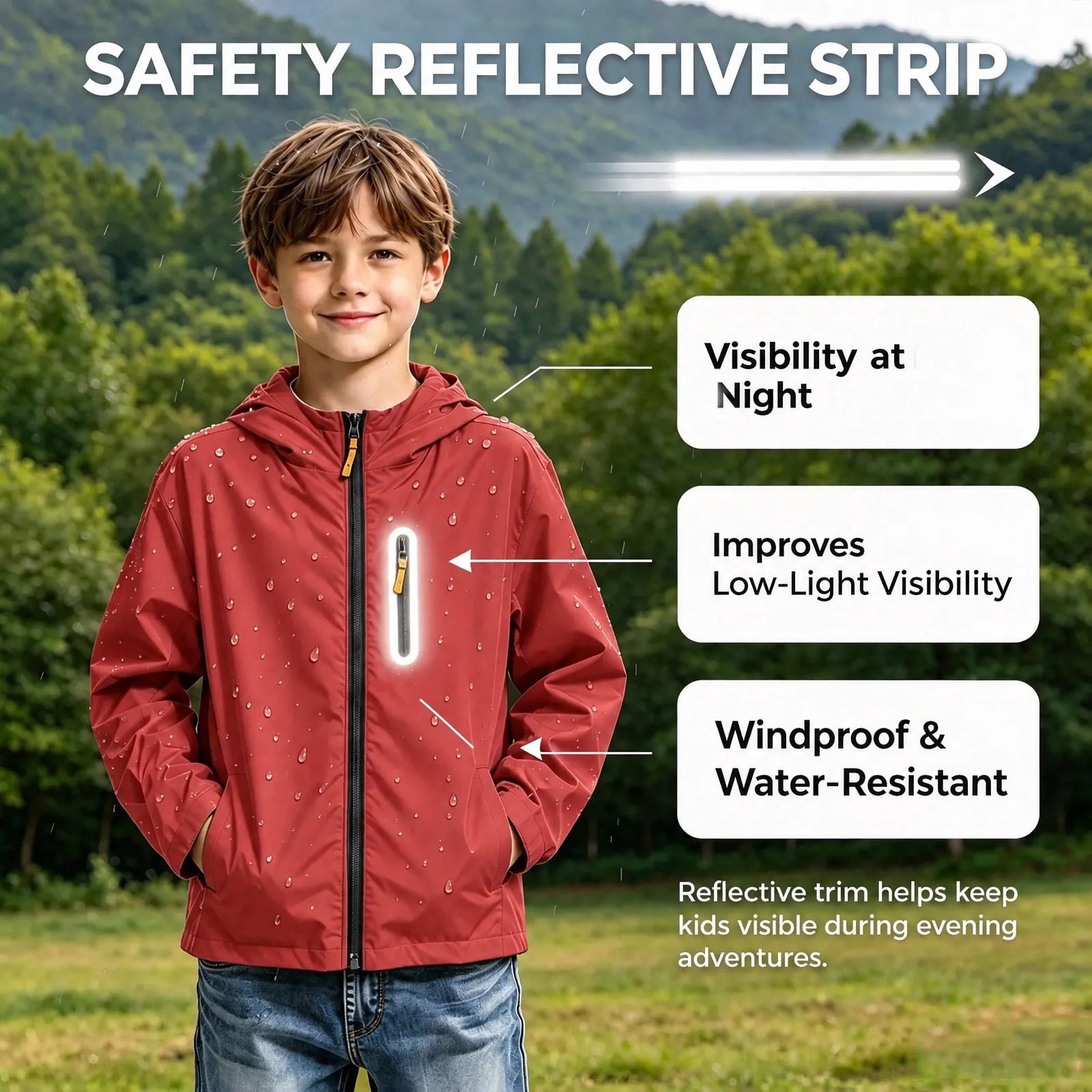 OGLCCG Boys Rain Jacket Lightweight Waterproof Rain Coats Outerwear ...