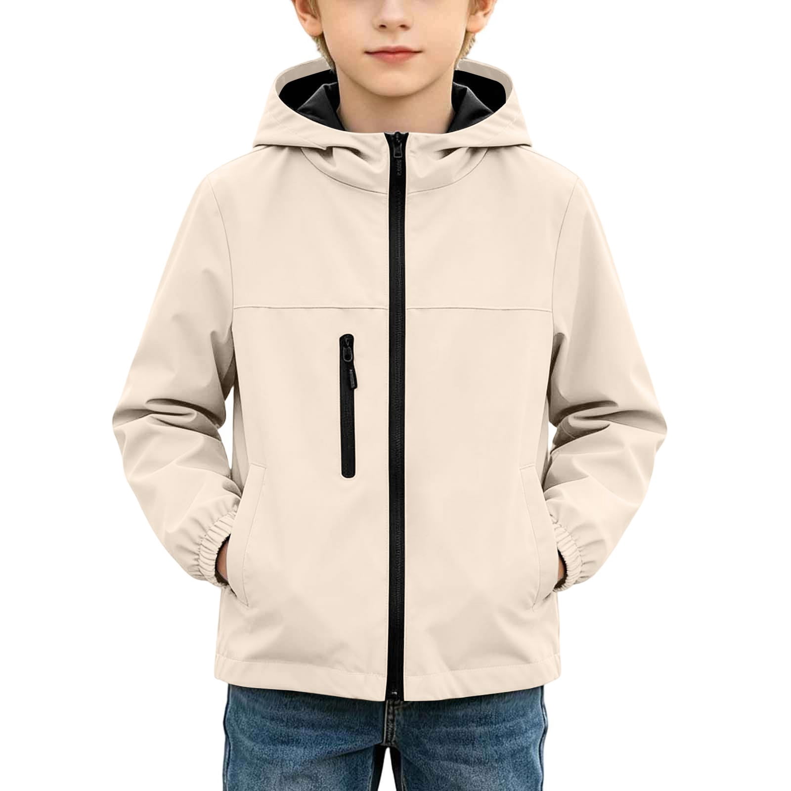 OGLCCG Boys Rain Jacket with Hood Lightweight Waterproof Kids Raincoat ...
