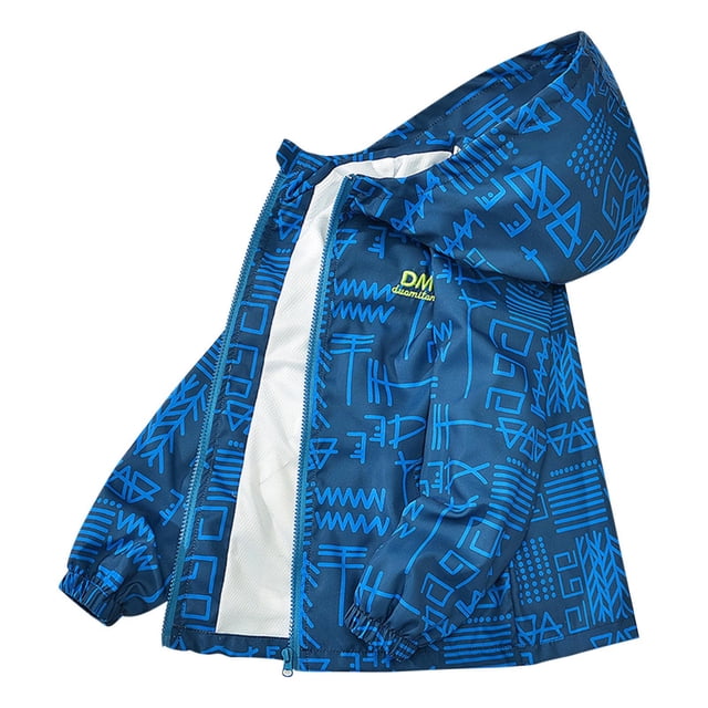 OGLCCG Boys Rain Jackets Lightweight Waterproof Hooded Raincoats with Pockets Full Zipper Fall Outdoor Windbreakers for Kids 3-15 Years