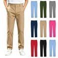 thumbnail image 1 of OGLCCG Boys School Uniform Pants Pull-On Straight Leg Dress Pants Flat Front Performance Pants, Sizes 7-8, 1 of 9