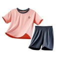 thumbnail image 1 of OGLCCG Boys Summer Pajamas Set Cotton Short Sleeve Pajamas Shorts Set 2 Piece Summer Kids Pjs Sleepwear Loungewear Sets 3-16 Years, 1 of 4