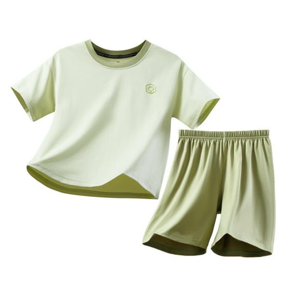 OGLCCG Boys Summer Pajamas Set Cotton Short Sleeve Pajamas Shorts Set 2 Piece Summer Kids Pjs Sleepwear Loungewear Sets 3-16 Years