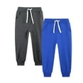 thumbnail image 1 of OGLCCG Boys Sweatpants 2 Pack Elastic Waist Baggy Active Drawstring Joggers with Pockets Solid Color Athletic Pants for Kids 5-14 Years, 1 of 3