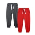 thumbnail image 1 of OGLCCG Boys Sweatpants 2 Pack Elastic Waist Baggy Active Drawstring Joggers with Pockets Solid Color Athletic Pants for Kids 5-14 Years, 1 of 3