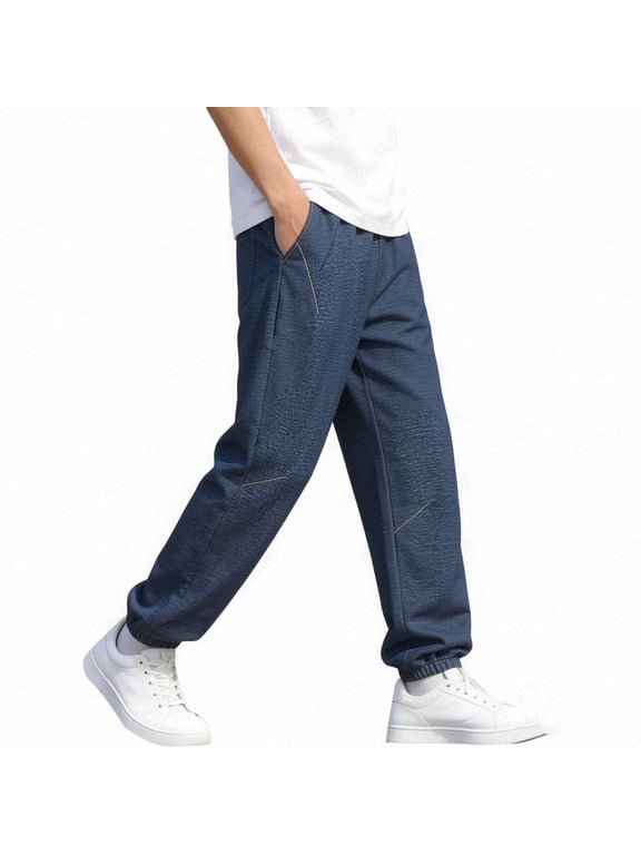 Boys Sweatpants Kids Casual Uniform Jogger Pants with Pockets Elastic Waist Track Cuffed Athletic Pant Size 5-15