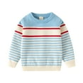 thumbnail image 1 of OGLCCG Cable Knit Sweater for Boys Long Sleeve Crewneck Striped Soft Pullover Sweaters Fall Winter Loose Fit knitwear Tops 2-10 Years, 1 of 7