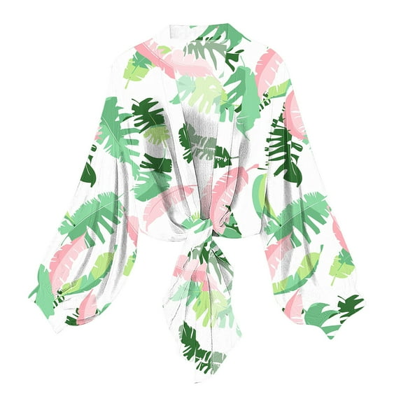 OGLCCG Cardigan for Women Long Sleeve Lightweight Summer Kimono Cardigan Spring Casual Floral Printed Loose Beach Cover Up 2025