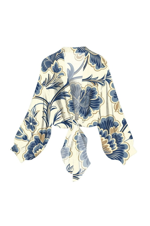 Cardigan for Women Long Sleeve Lightweight Summer Kimono Cardigan Spring Casual Floral Printed Loose Beach Cover Up 2025