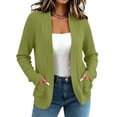 thumbnail image 1 of OGLCCG Cardigans for Women Classic Casual Lightweight Open Front Ribbed Knit Cardigan Sweaters with Pockets S-XXL, 1 of 6