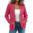 thumbnail image 1 of OGLCCG Cardigans for Women Classic Casual Lightweight Open Front Ribbed Knit Cardigan Sweaters with Pockets S-XXL, 1 of 6