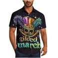thumbnail image 1 of OGLCCG Carnival Shirts for Men Short Sleeve Mask Printed Summer Casual Button Down Beach Shirts Loose Lapel Collar Funny Mardi Gras Shirts, 1 of 5