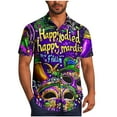 thumbnail image 1 of OGLCCG Carnival Shirts for Men Short Sleeve Mask Printed Summer Casual Button Down Beach Shirts Loose Lapel Collar Funny Mardi Gras Shirts, 1 of 5