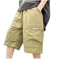 thumbnail image 1 of OGLCCG Boys Cargo Shorts Kids Elastic Waisted Wide Leg Hiking Shorts for Teens Casual Summer Baggy Bermuda Shorts with Pockets 5-16 Years, 1 of 4
