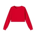 thumbnail image 1 of OGLCCG Cropped Sweatshirts for Girls Oversized Crewneck Long Sleeve Pullover Tops Fall Winter Classic Lightweight Cotton Shirts 3-15 Years, 1 of 6