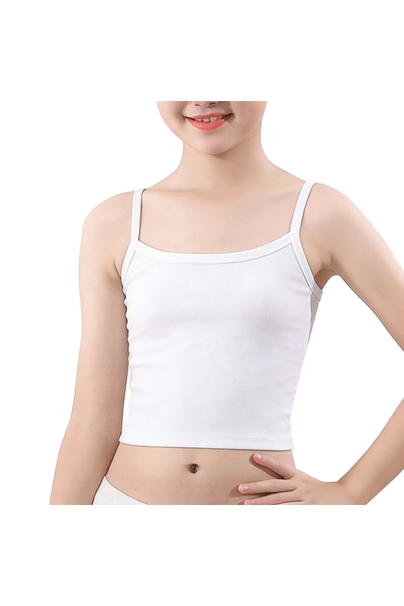 Cropped Tank Tops for Teen Girls Spaghetti Strap Sleeveless Crop Top Vest Basic Dance Sports Crop Camisoles 7-13 Years