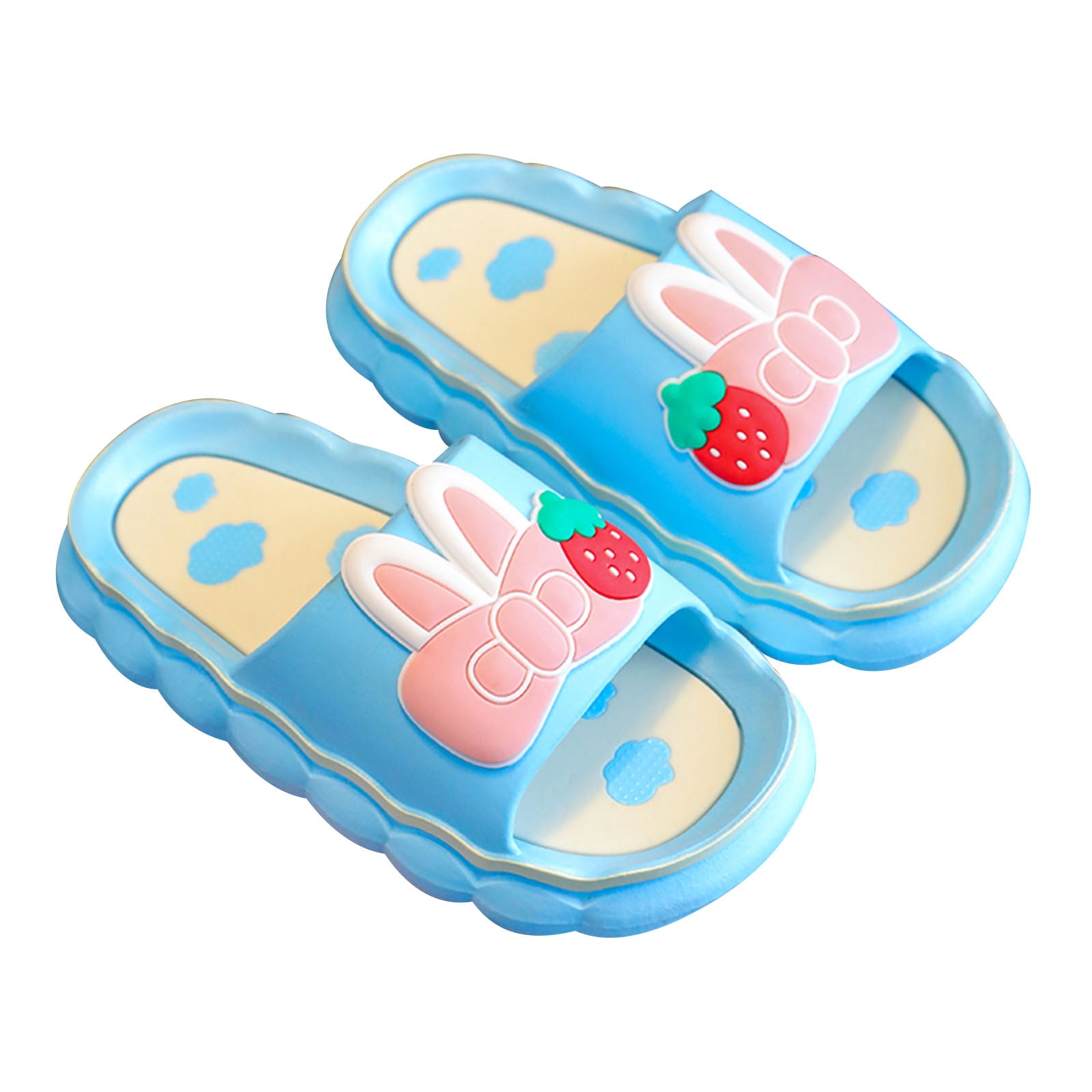 Kids & Toddler Cloud Slides - Cartoon Smiley Face Sandals, Non-Slip EVA Pool Shoes For Beach, Shower, Indoor/Outdoor