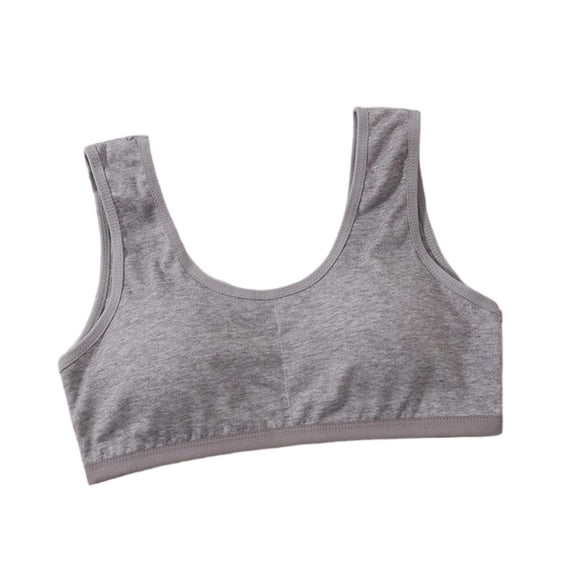 OGLCCG Fixed Padding Training Bras for Girls, Cotton Seamless Cami Sports Bras for Teens 9-16, Soft Elastic Wireless First Bras for Girls