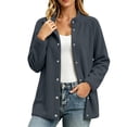 thumbnail image 1 of OGLCCG Fleece Jacket Womens Stand Collar Snap Front Sweatshirt Cardigan with Pockets Long Sleeve Soft Sherpa Coat,Size S-3XL, 1 of 7