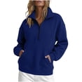 thumbnail image 1 of OGLCCG Fleece Sweatshirt for Women Half Zipper Long Sleeve Lapel Sports Oversized Sweatshirts Loose Pullover Tops with Pockets,S-XXL, 1 of 7