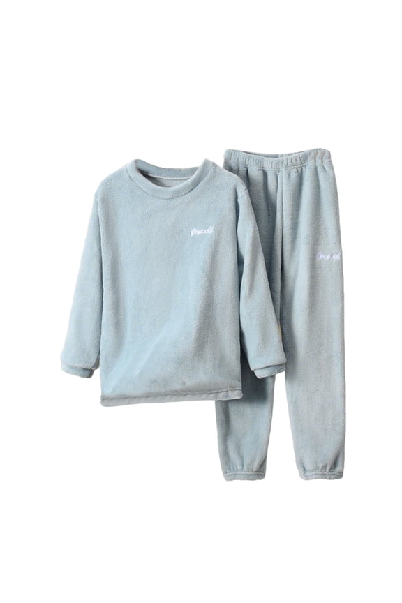 Fluffy Pajamas Set for Boys Girls Soft Comfy Fleece Pjs Pullover Tops and Long Pants 2 Piece Plush Winter Fuzzy Sleepwear Sets 2-14 Years