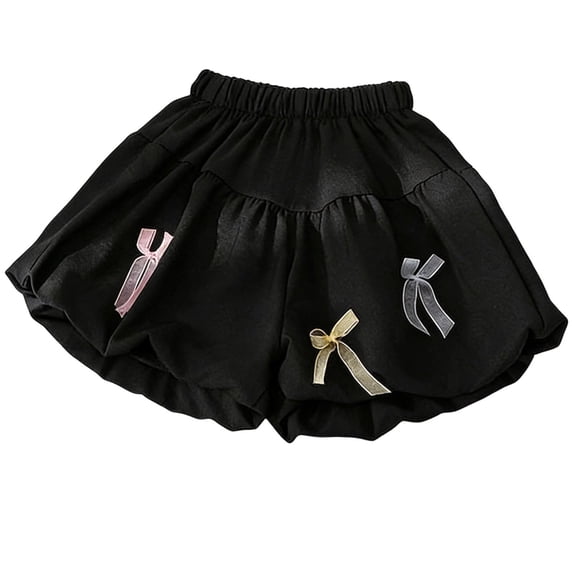 OGLCCG Girl Summer 3D Bow Bubble Shorts Casual Elastic Waist Bloomers Cute Soft Elastic Waist Ruffle Shorts 1-8 Years
