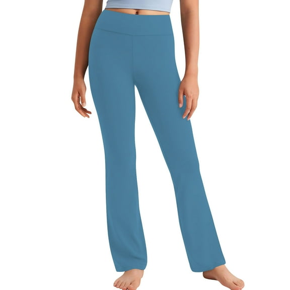 OGLCCG Girl's Flare Leggings High Waisted Soft Yoga Pants Solid Color Casual Kids Dance Running Bell Bottom Pants 2-13 Years